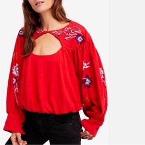 Free People long sleeve boho top